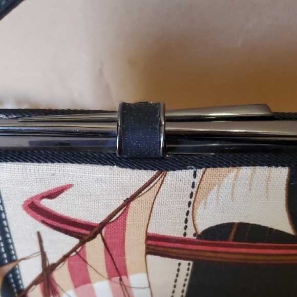 Moo Roo Black and Tan Mini Bag with Patchwork Design and Structured Shape - Picture 7 of 15